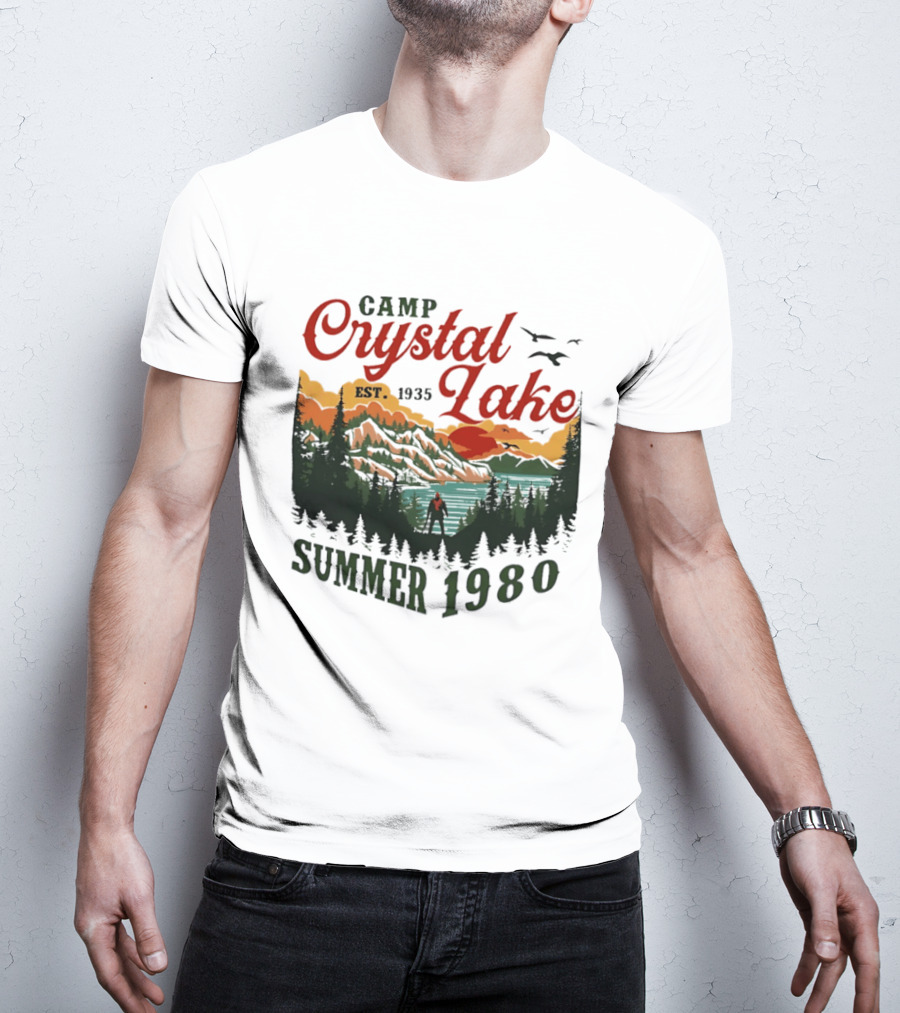 Camp Crystal Lake EST 1935 Summer 1980 Scenic Reflection T-Shirt