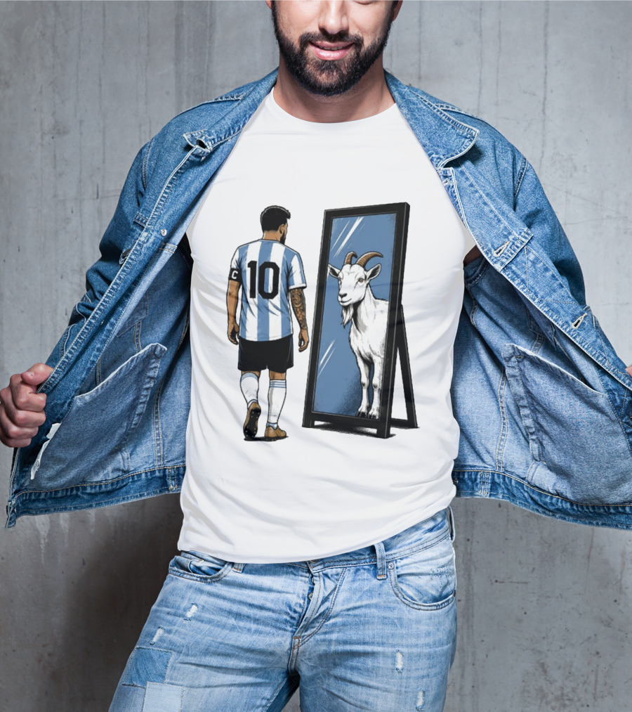 GOAT In The Mirror Argentina 10 Soccer Legend T-Shirt