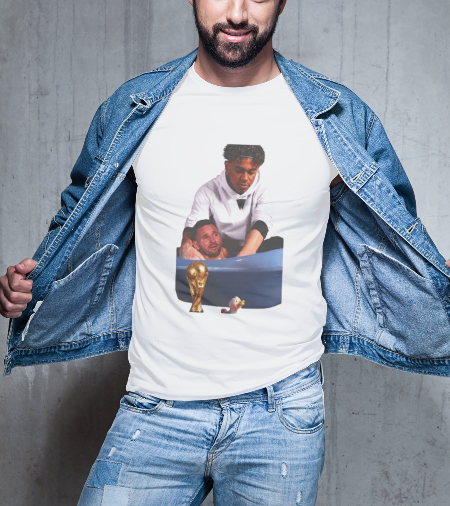 Lamine Yamal Lionel Messi Bathtub Meme World Cup Trophy T-Shirt