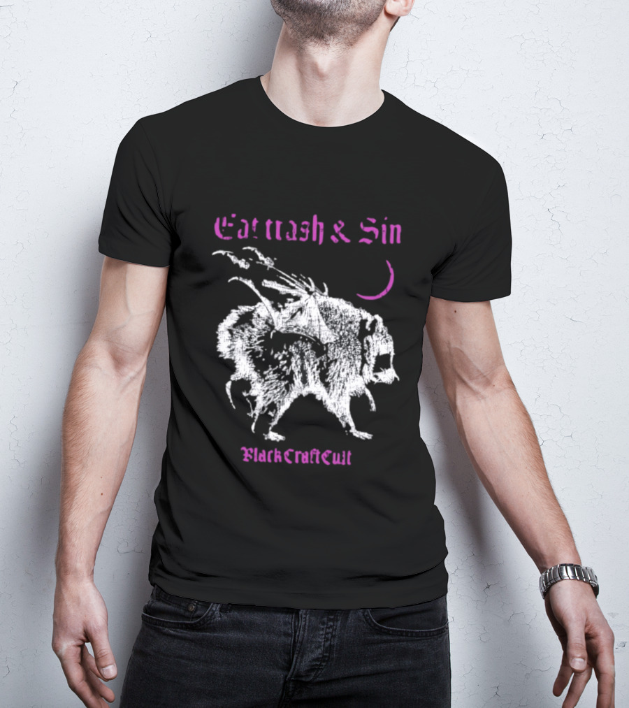 Eat Trash & Sin Raccoon Wings BlackCraft Cult T-Shirt