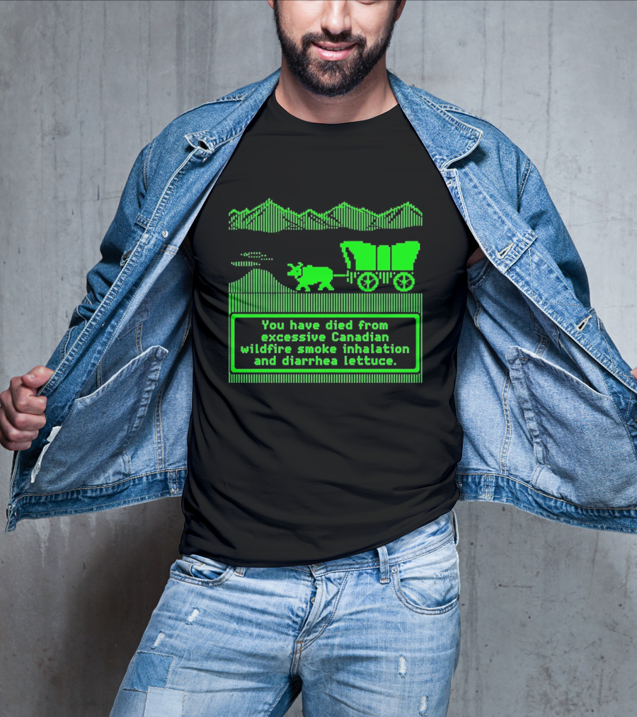 Oregon Trail You Have Died From Excessive Canadian Wildfire Smoke Inhalation And Diarrhea Lettuce T-Shirt