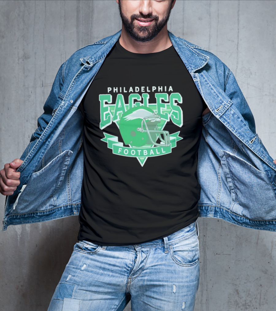 Philadelphia Eagles Helmet Vintage Style Football Fan Gear T-Shirt