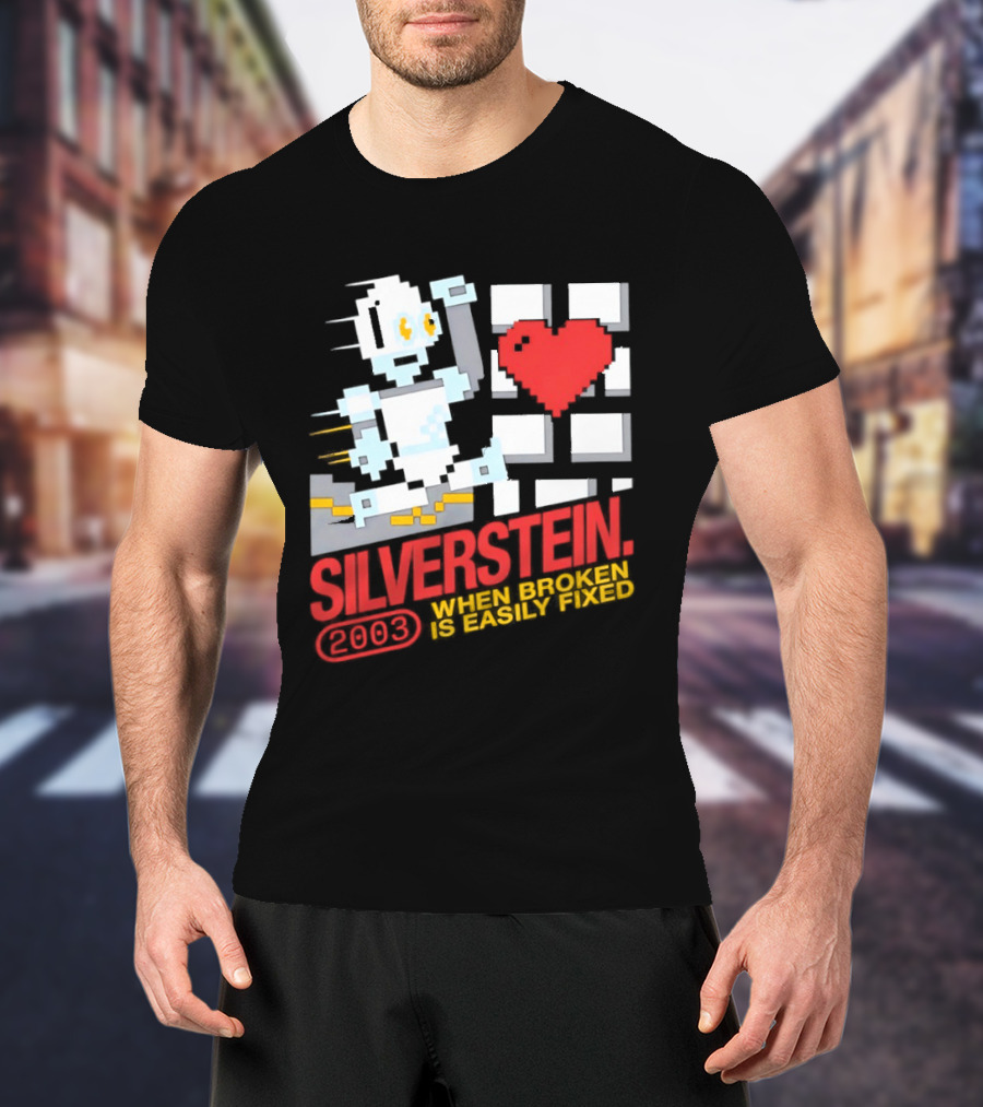 Silverstein 2003 When Broken Is Easily Fixed Pixel Robot Heart T-Shirt