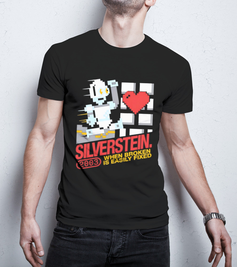 Silverstein 2003 When Broken Is Easily Fixed Pixel Robot Heart T-Shirt