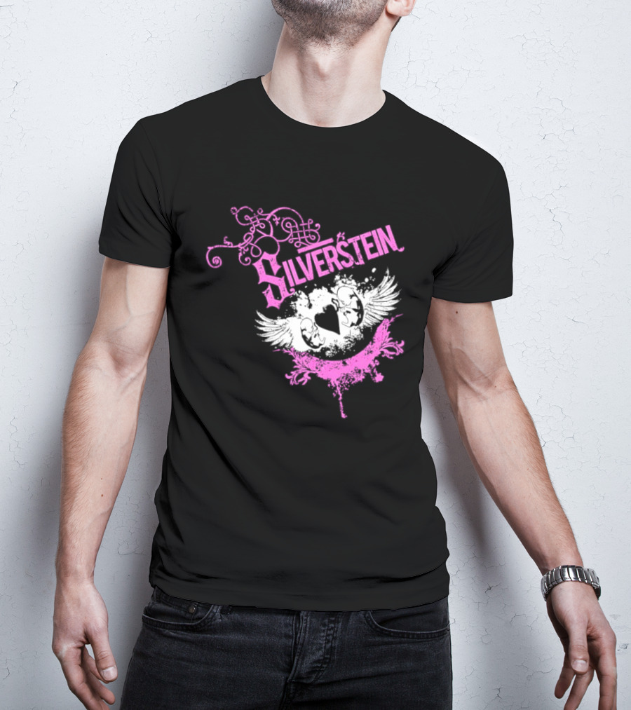 Silverstein Heart Winged Angels Post Hardcore Fashion T-Shirt