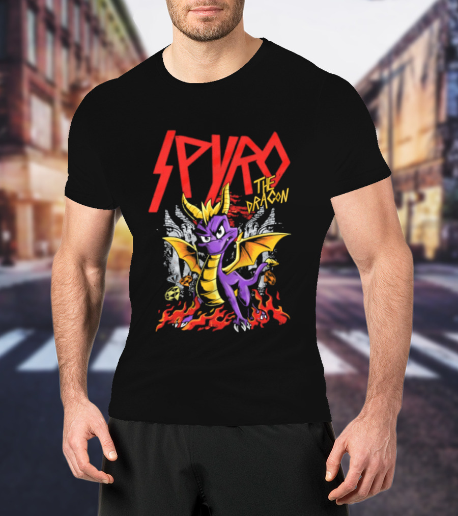 Spyro The Dragon Vintage PlayStation Adventure Flame T-Shirt