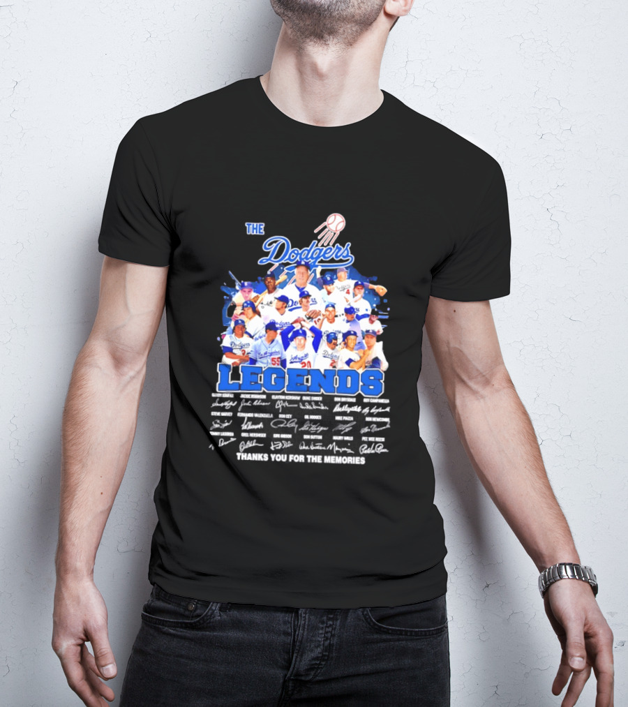 The Dodgers Legends Signatures Thank You For The Memories T-Shirt