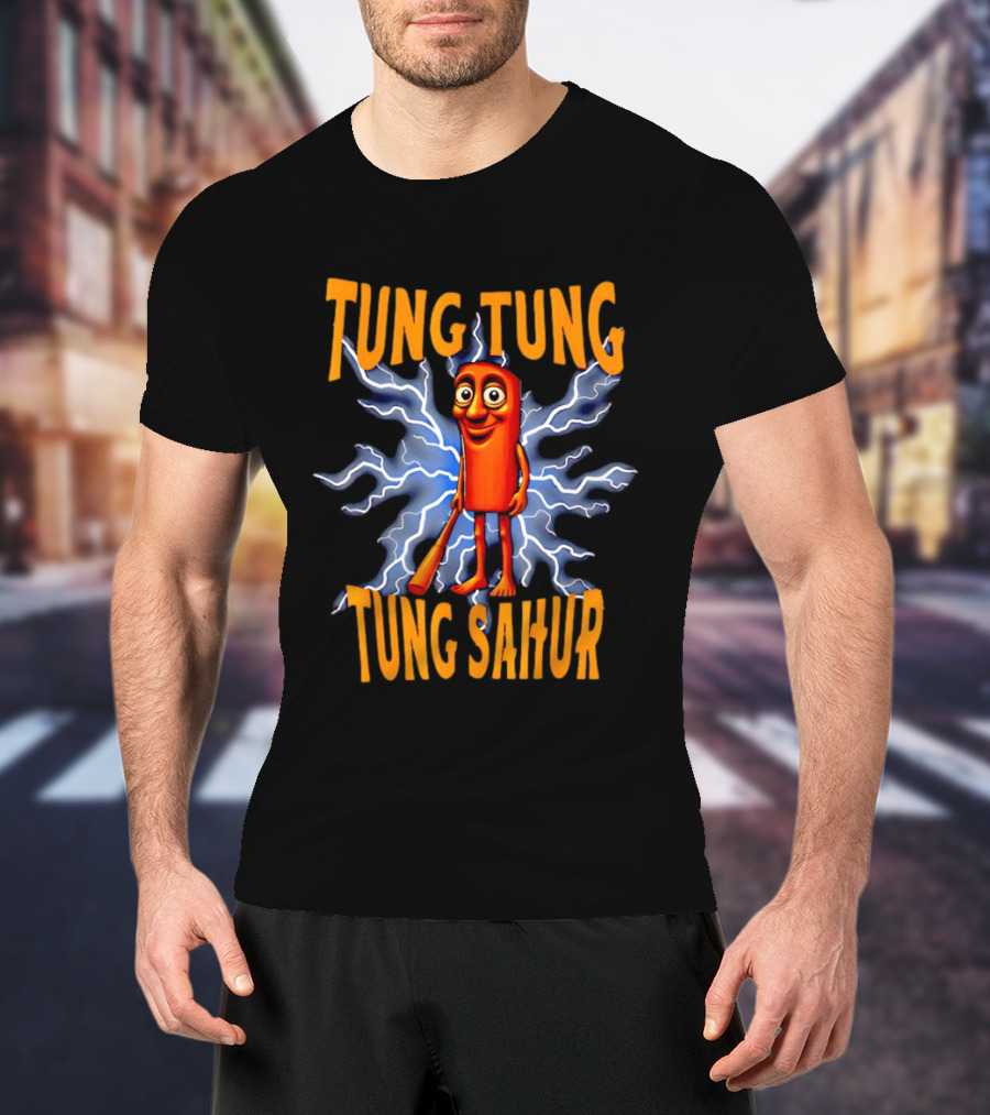 Tung Tung Tung Sahur Cartoon Character With Bat T-Shirt