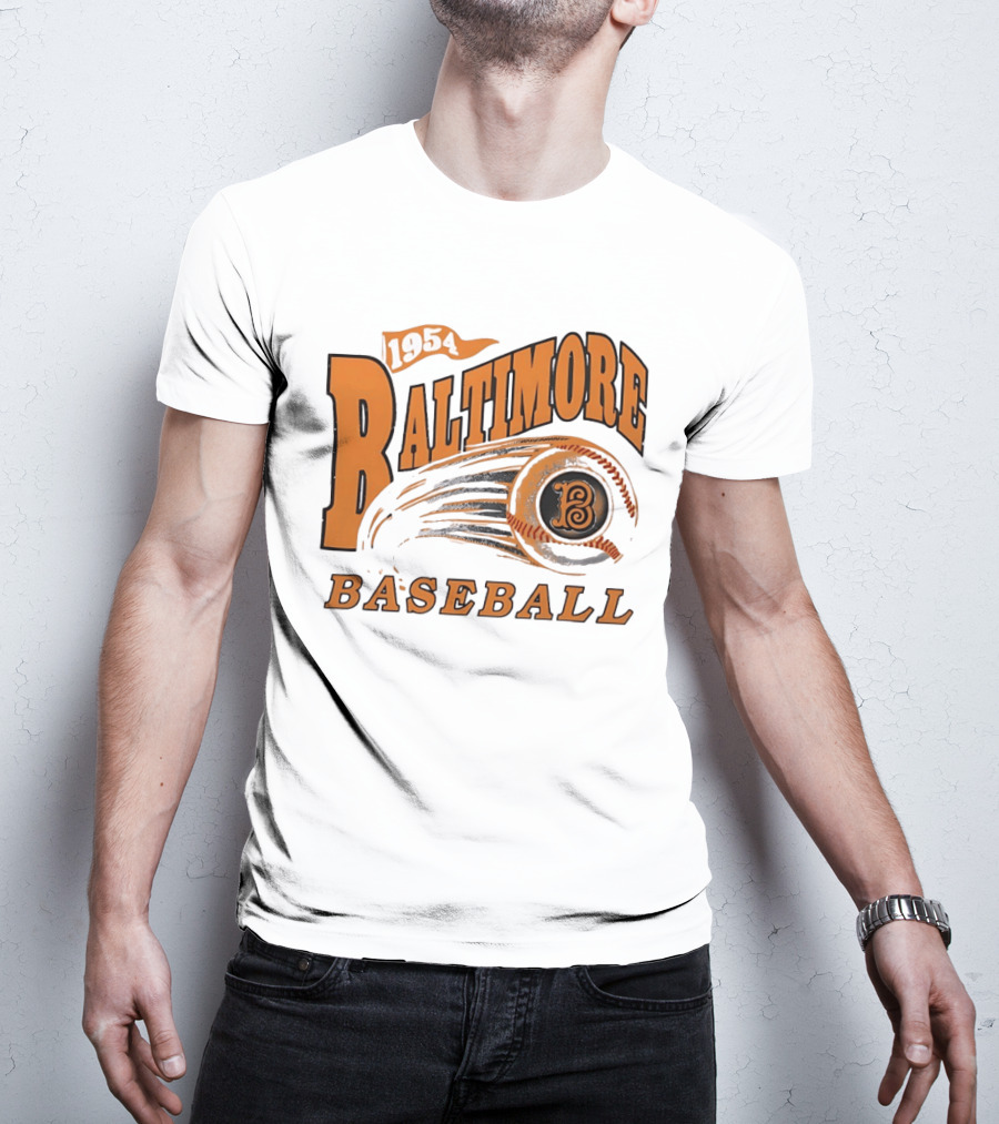 1954 Baltimore Baseball B Classic MLB Style Vintage Look T-Shirt