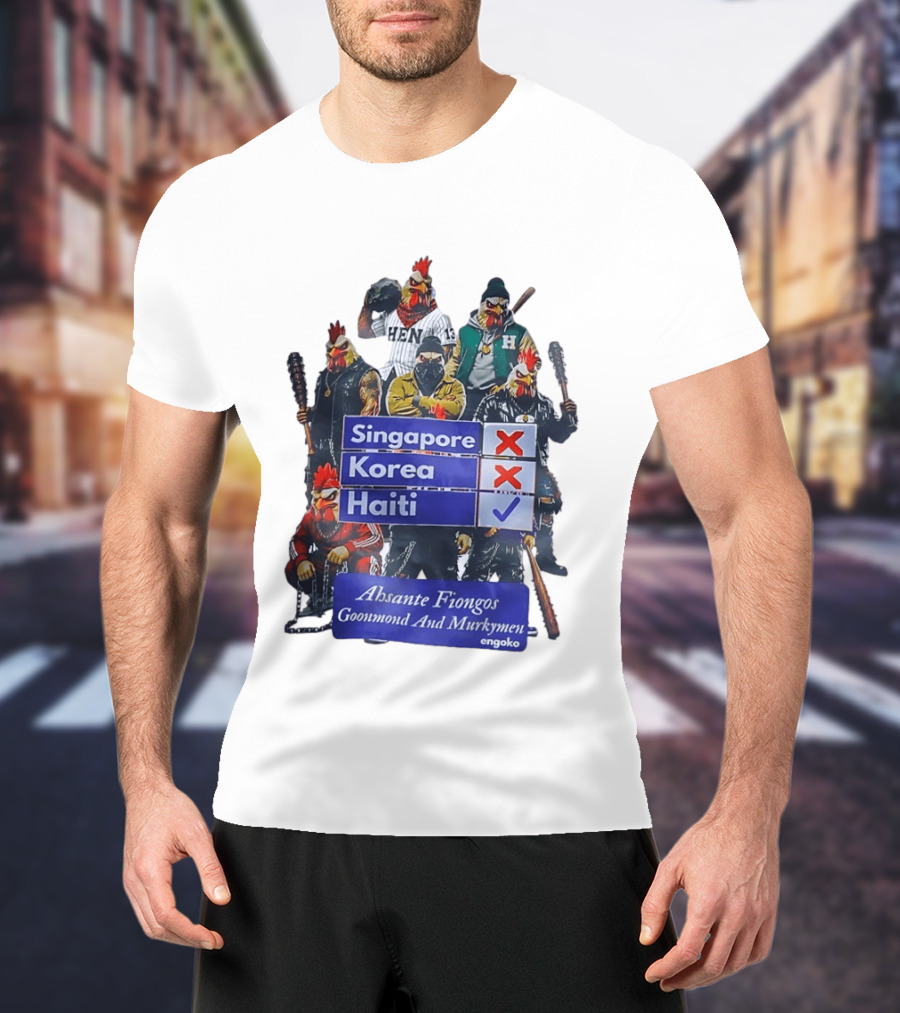 Ahsante Fiongos Goonmond Murkymen Haiti Rooster Crew T-Shirt