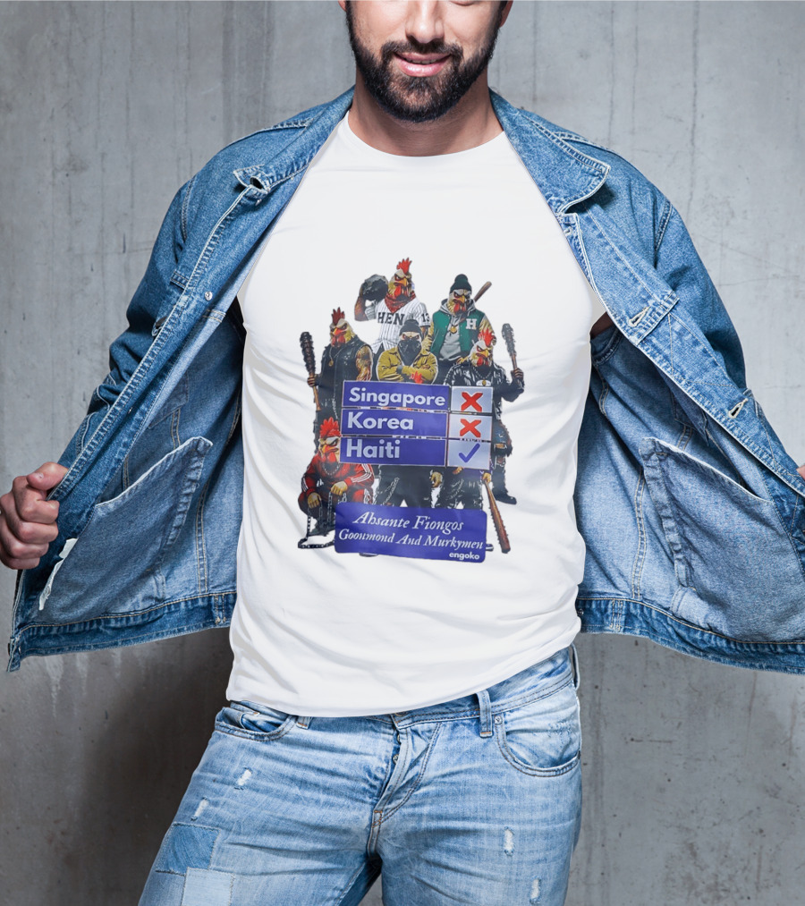 Ahsante Fiongos Goonmond Murkymen Haiti Rooster Crew T-Shirt