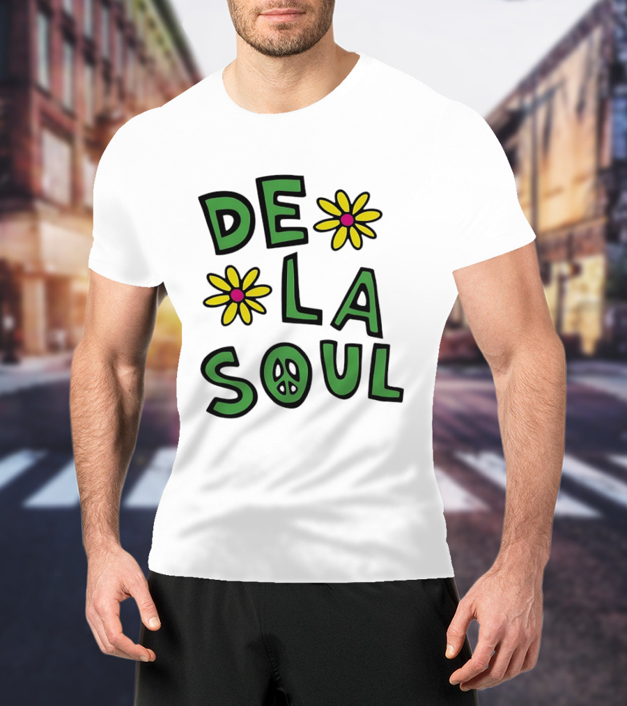De La Soul Flowers Peace Sign Iconic 90s Hip Hop Nostalgia T-Shirt