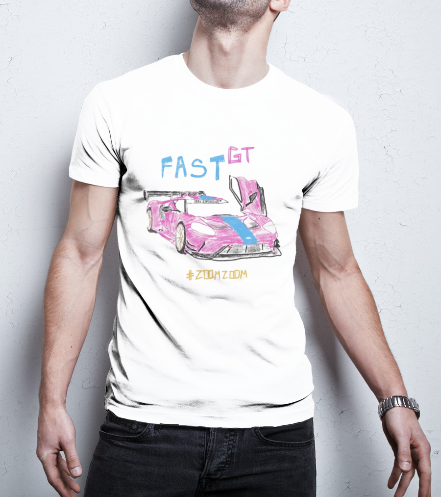 FAST GT Pink Ford GT Car Sketch Very Expensive #ZOOMZOOM T-Shirt
