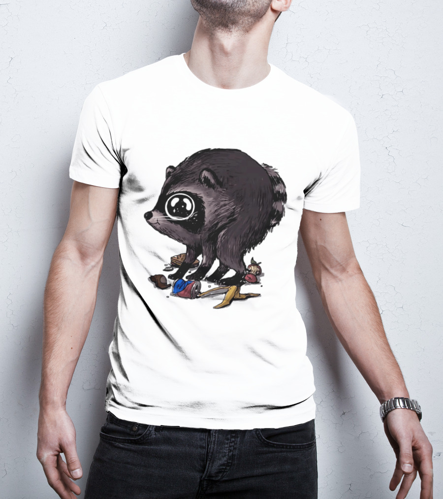 Jimothy Raccoon With Trash And Banana Peel T-Shirt