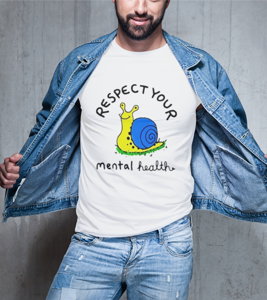 Respect Your Mental Health Snail Self Care T-Shirt