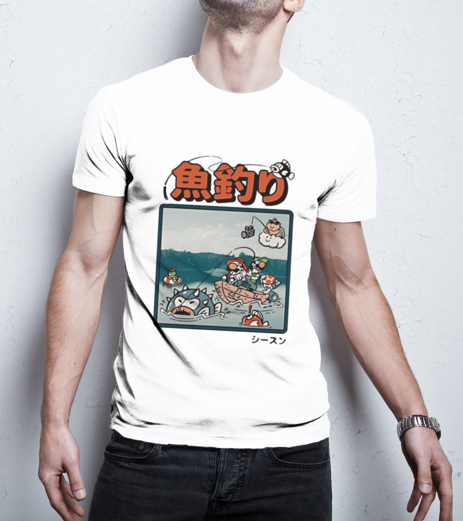 Super Mario Fishing Season Luigi Yoshi Toad Bowser Japan T-Shirt