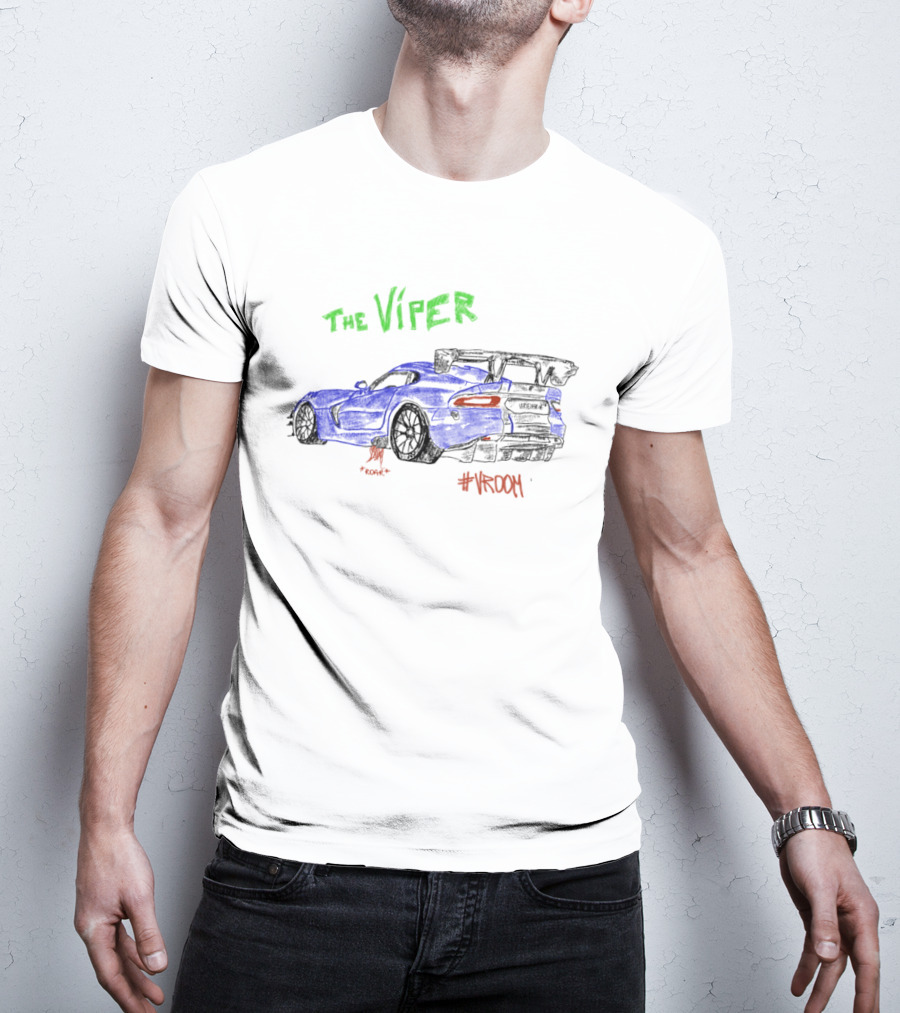 The Viper Dodge Viper Car Vroom Racing Sketch T-Shirt