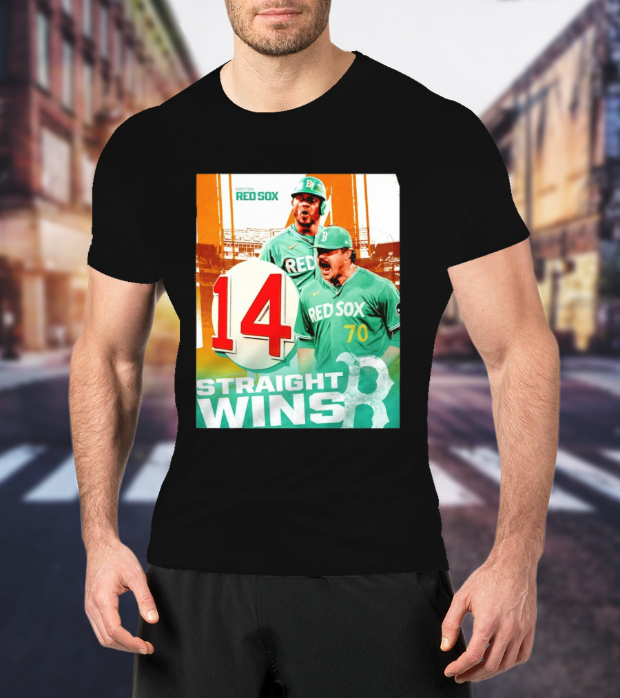 Boston Red Sox 14 Straight Wins Number 70 Celebration T-Shirt
