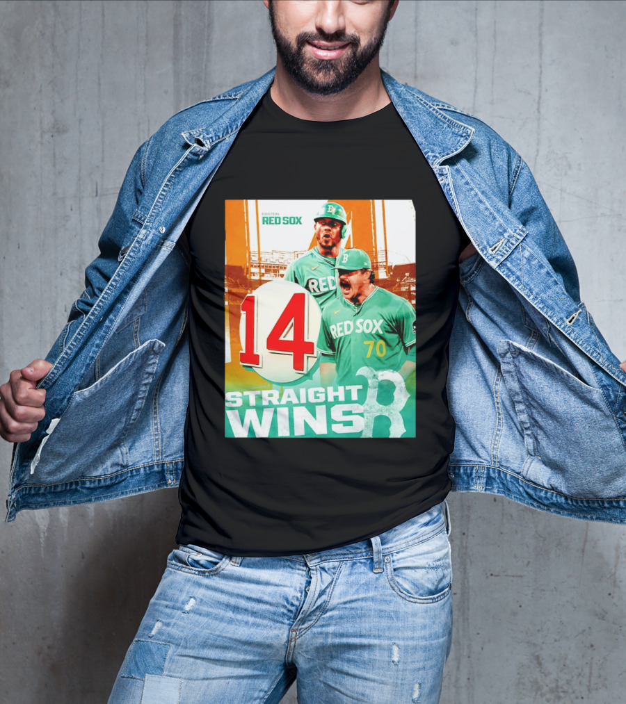 Boston Red Sox 14 Straight Wins Number 70 Celebration T-Shirt