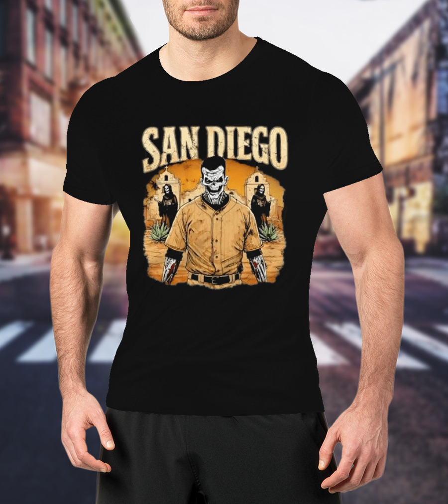 San Diego Grim Reaper Zombie Baseball Player T-Shirt