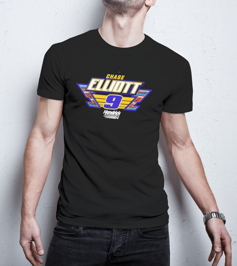 Chase Elliott 9 Hendrick Motorsports Racing NASCAR American Flag T-Shirt