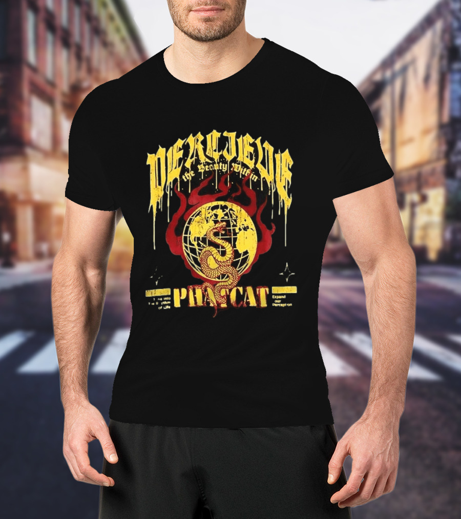 Phatcat Perceive The Reality Within Born To Be Free Snake Sphere Of Deception T-Shirt