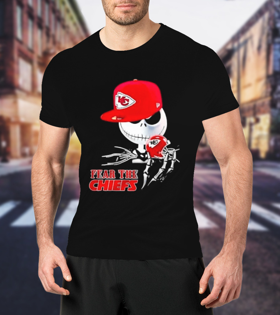 Jack Skellington Kansas City Chiefs Helmet Fear The Chiefs T-Shirt