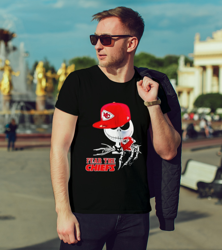 Jack Skellington Kansas City Chiefs Helmet Fear The Chiefs T-Shirt