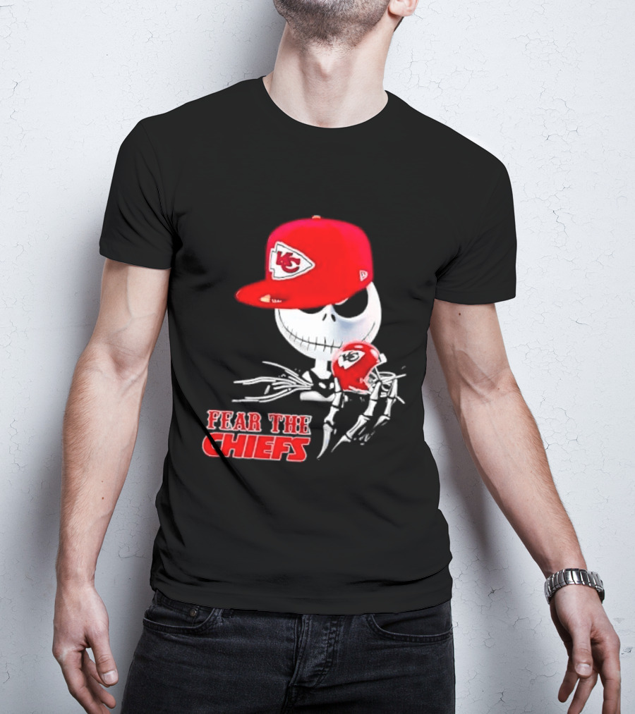 Jack Skellington Kansas City Chiefs Helmet Fear The Chiefs T-Shirt