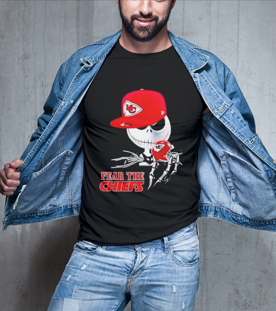 Jack Skellington Kansas City Chiefs Helmet Fear The Chiefs T-Shirt