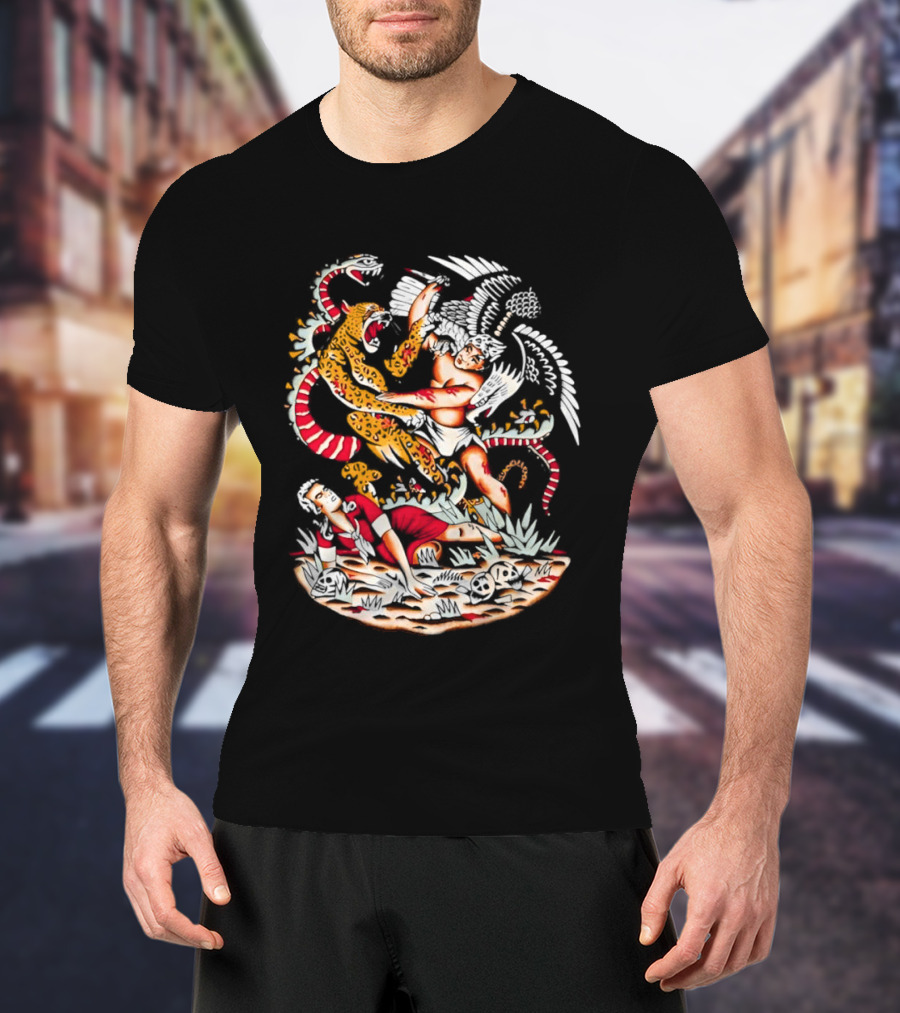 Doomsday Battle Angel Versus Mythical Beast In Combat Scene T-Shirt