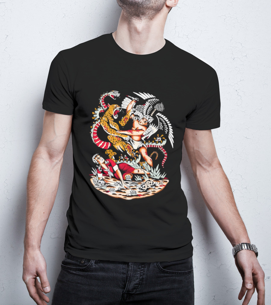 Doomsday Battle Angel Versus Mythical Beast In Combat Scene T-Shirt