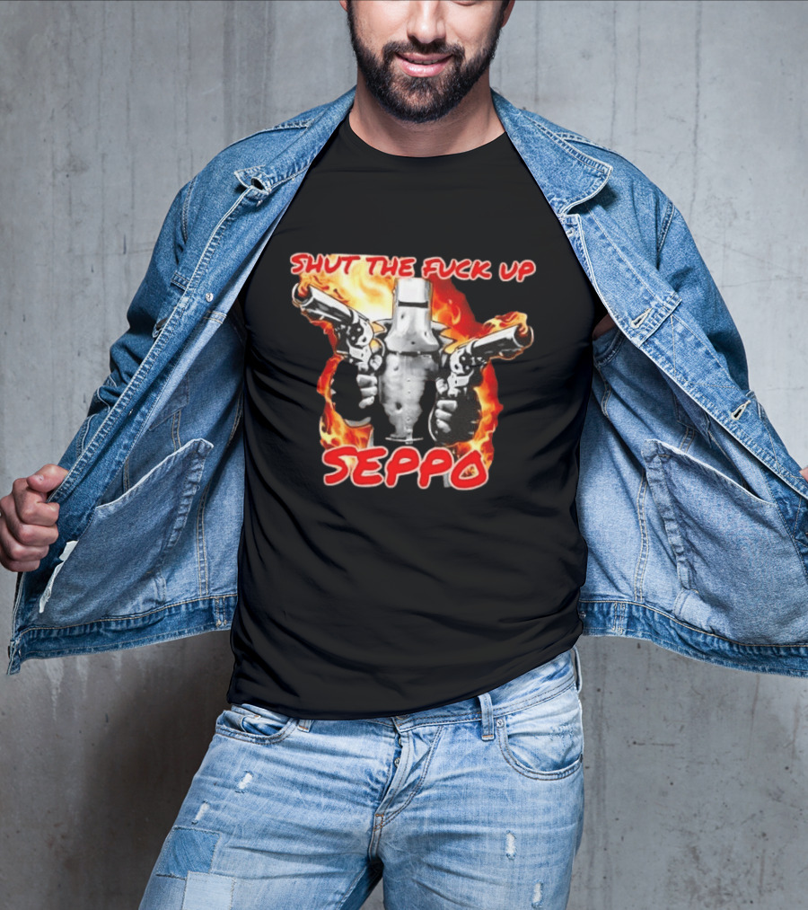 Shut The Fuck Up Seppo Dual Revolvers Fire Knight T-Shirt