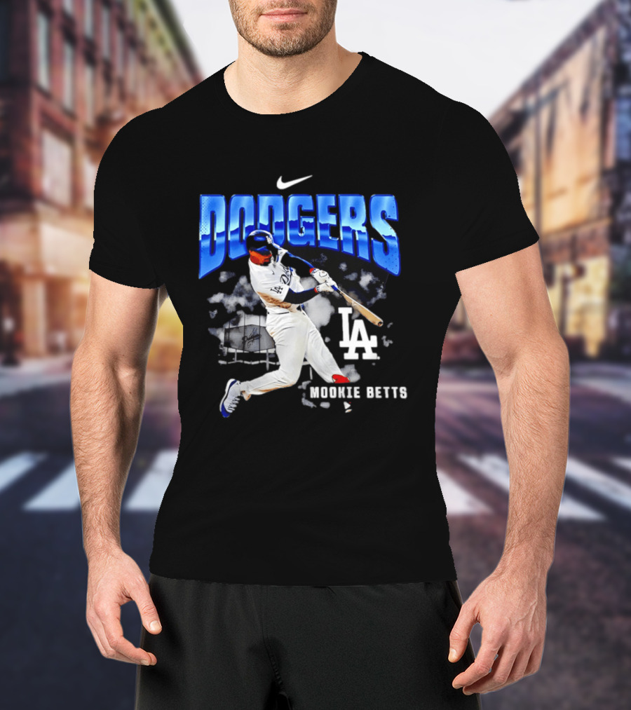 Nike Los Angeles Dodgers Mookie Betts Swing Action LA 2026 T-Shirt