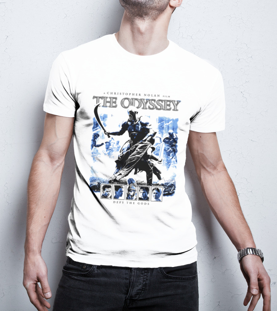 A Christopher Nolan Film The Odyssey Defy The Gods Movie Epic Adventure T-Shirt