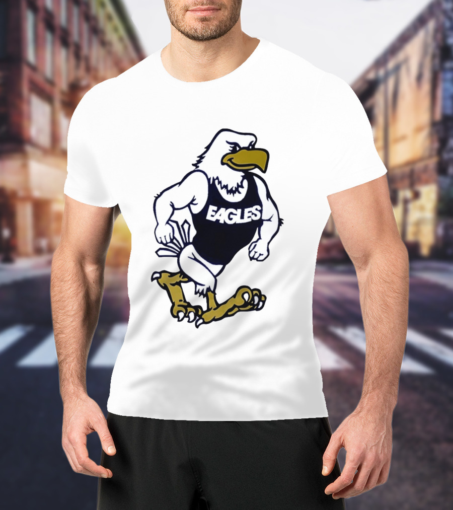 Eagles Athletic Mascot Running Eagle Motif T-Shirt