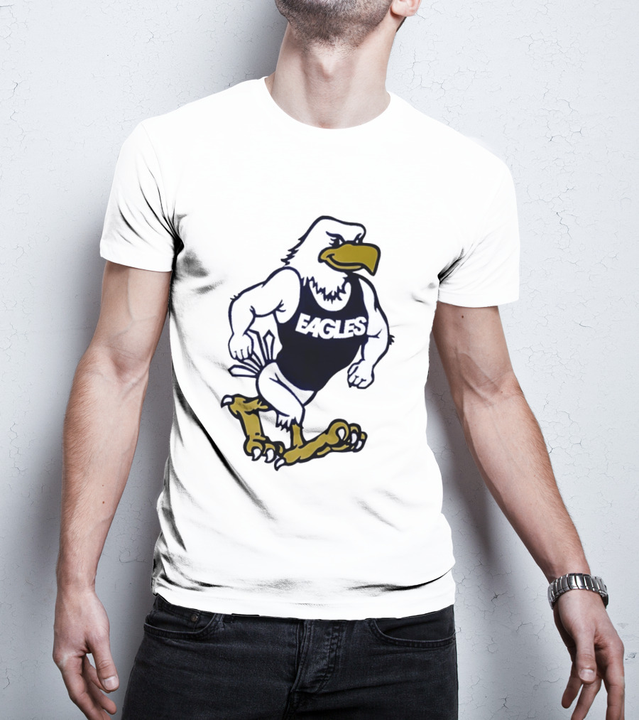 Eagles Athletic Mascot Running Eagle Motif T-Shirt