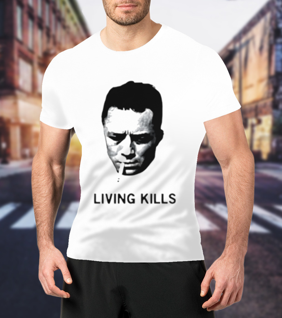 Living Kills Albert Camus Smoking T-Shirt