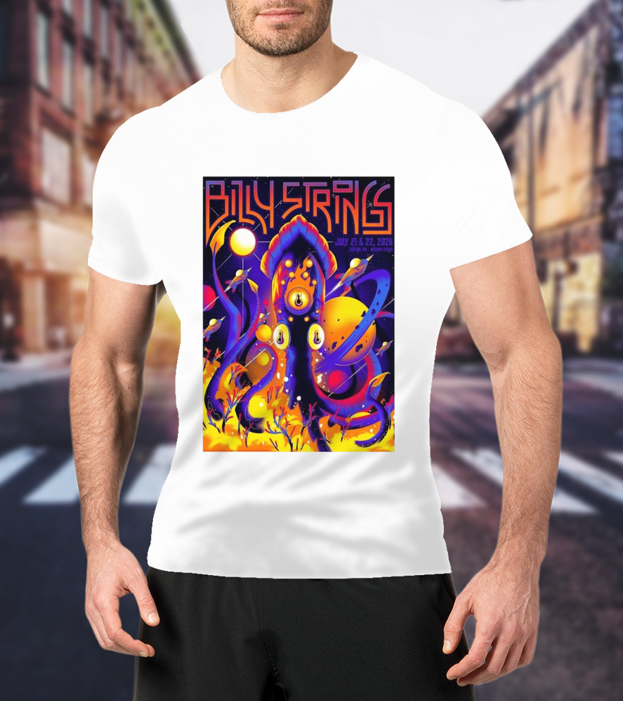 Billy Strings Boston MA July 21 22 2026 Live Agganis Arena Event Psychedelic Cosmic Squid T-Shirt