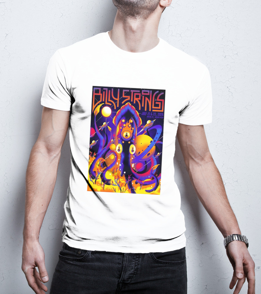 Billy Strings Boston MA July 21 22 2026 Live Agganis Arena Event Psychedelic Cosmic Squid T-Shirt