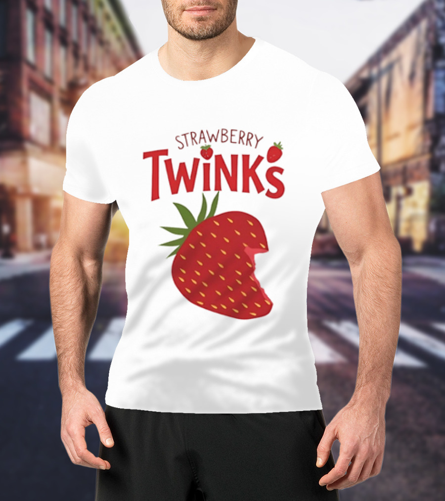 Strawberry Twinks Bitten Berry Fun Playful T-Shirt