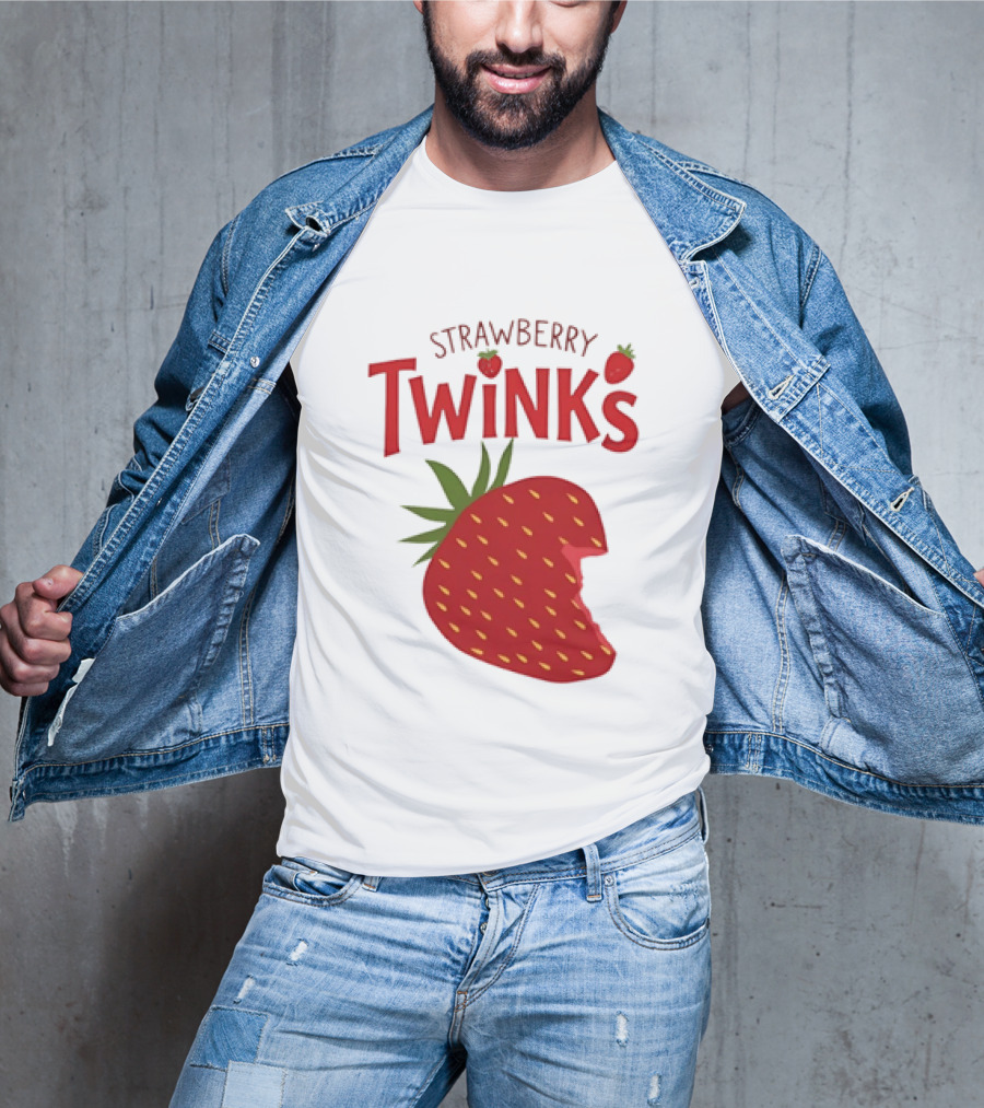 Strawberry Twinks Bitten Berry Fun Playful T-Shirt