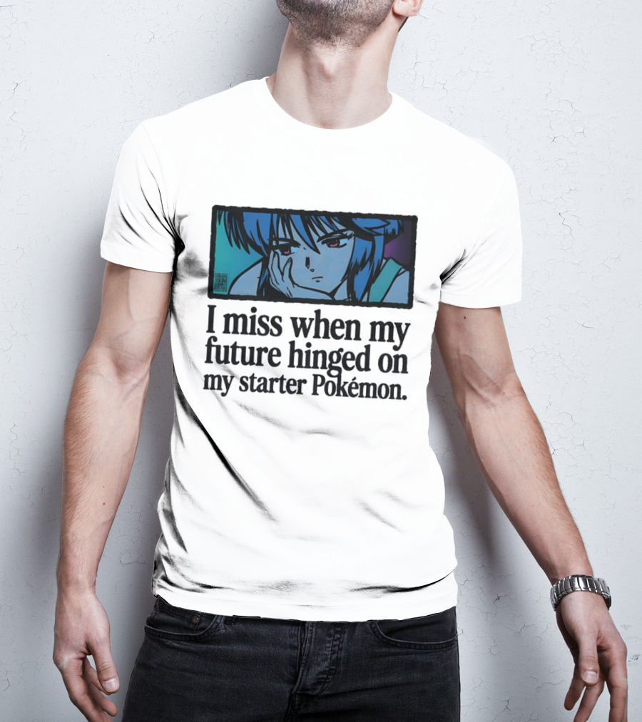 Motoko Kusanagi Ghost In The Shell I Miss When My Future Hinged On My Starter Pokémon T-Shirt