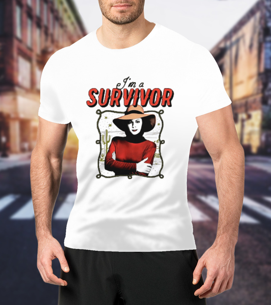 I'm A Survivor Woman Desert Vibes Western Cactus Hat T-Shirt
