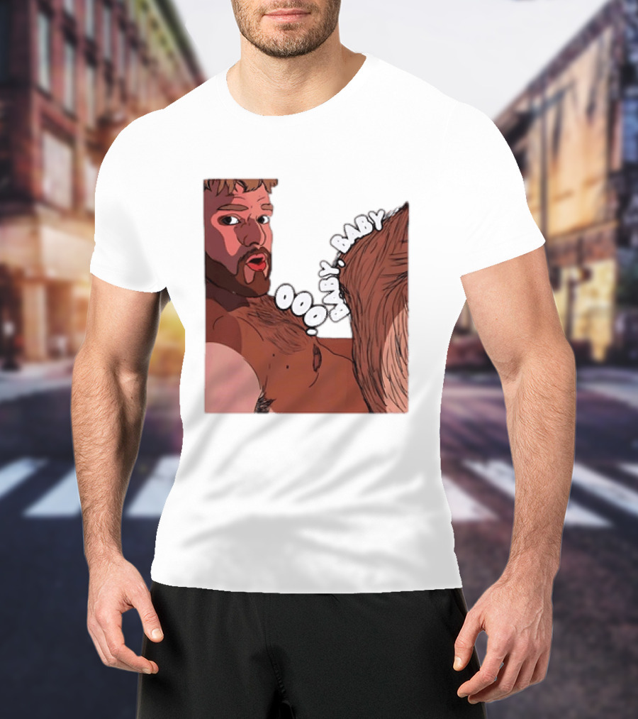 Ooo Baby Bearded Man Illustrated Expression T-Shirt