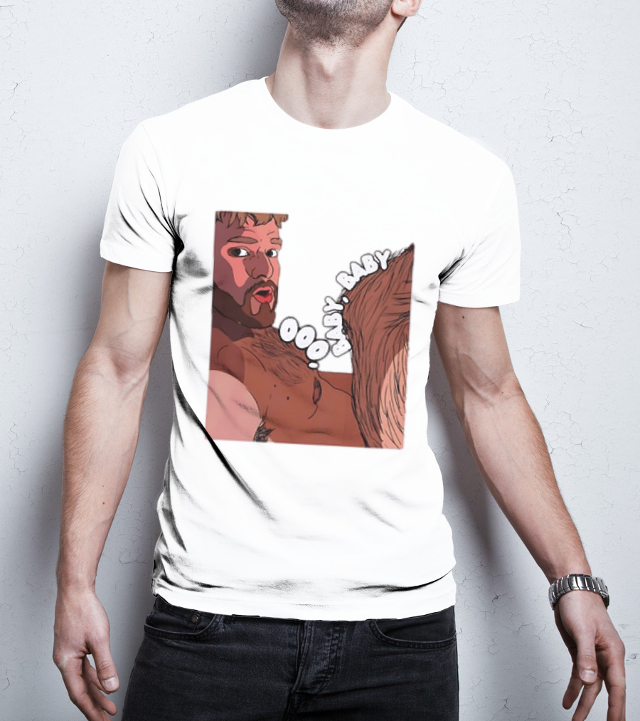 Ooo Baby Bearded Man Illustrated Expression T-Shirt