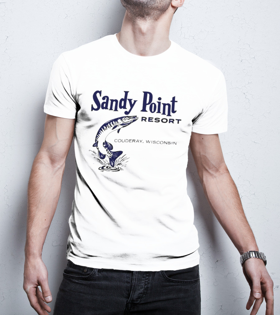 Sandy Point Resort Couderay Wisconsin Jumping Fish T-Shirt