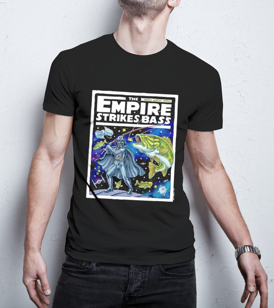 The Empire Strikes Bass Darth Vader Fishing Space Adventure T-Shirt