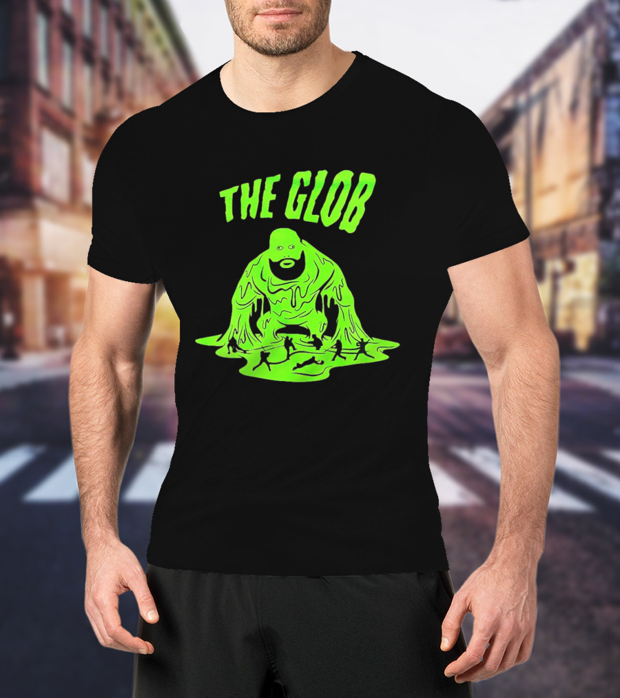 The Glob Justin Mason Melting Green Monster With Running Figures T-Shirt