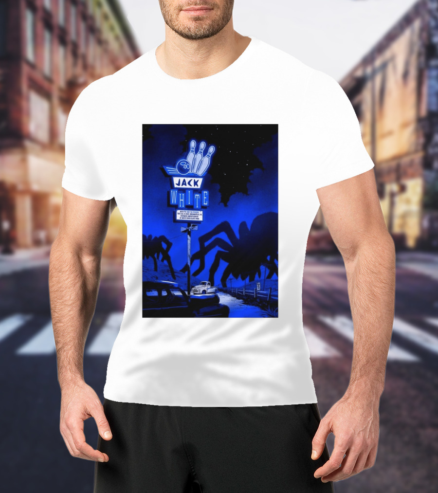 Jack White Indianapolis IN 2026 Everwise Amphitheater Event With Spiders And Bowling Sign T-Shirt